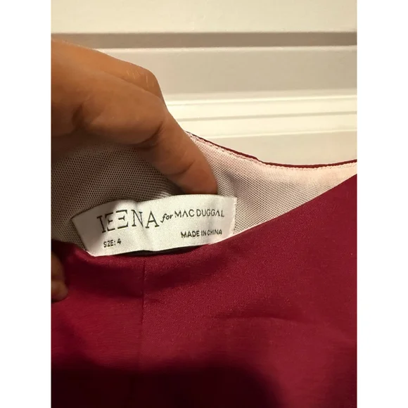 Women's Mac Duggal One Shoulder Ruffle High-Low Dress in Burgundy, Size 4 - Picture 7 of 7